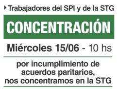 Concentración de Trabajadores del SPI y STG