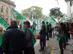 Los trabajadores de la Cultura se manifestaron frente al Ministerio