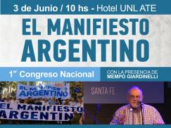 1º Congreso Nacional de El Manifiesto Argentino en el Hotel UNL ATE 
