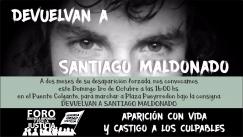 Devuelvan a Santiago Maldonado: 1º de Octubre a dos meses de su desaparición 