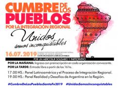 Cumbre de los Pueblos por la Integración Regional: 16 de julio 