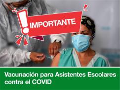 Covid 19: Registro de vacunación para asistentes escolares