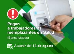 Pago a trabajadores/as reemplazantes en Salud