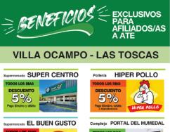 Delegación Villa Ocampo - Las Toscas: Beneficios para afiliados/as a ATE