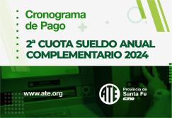 Cronograma de pago de la segunda cuota del sueldo anual complementario (SAC) a los trabajadores/as públicos provinciales