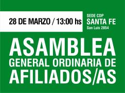 Asamblea General Ordinaria de Afiliados/as del ámbito del CDP de ATE 